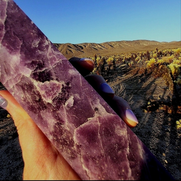 Tall & Chunky Deep Purple Lepidolite Tower-- 9 Inches Tall!!! - Picture 10 of 12